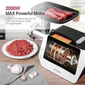 Boma Bm-384 Electric Meat Grinder With a Black Housing and S.Steel