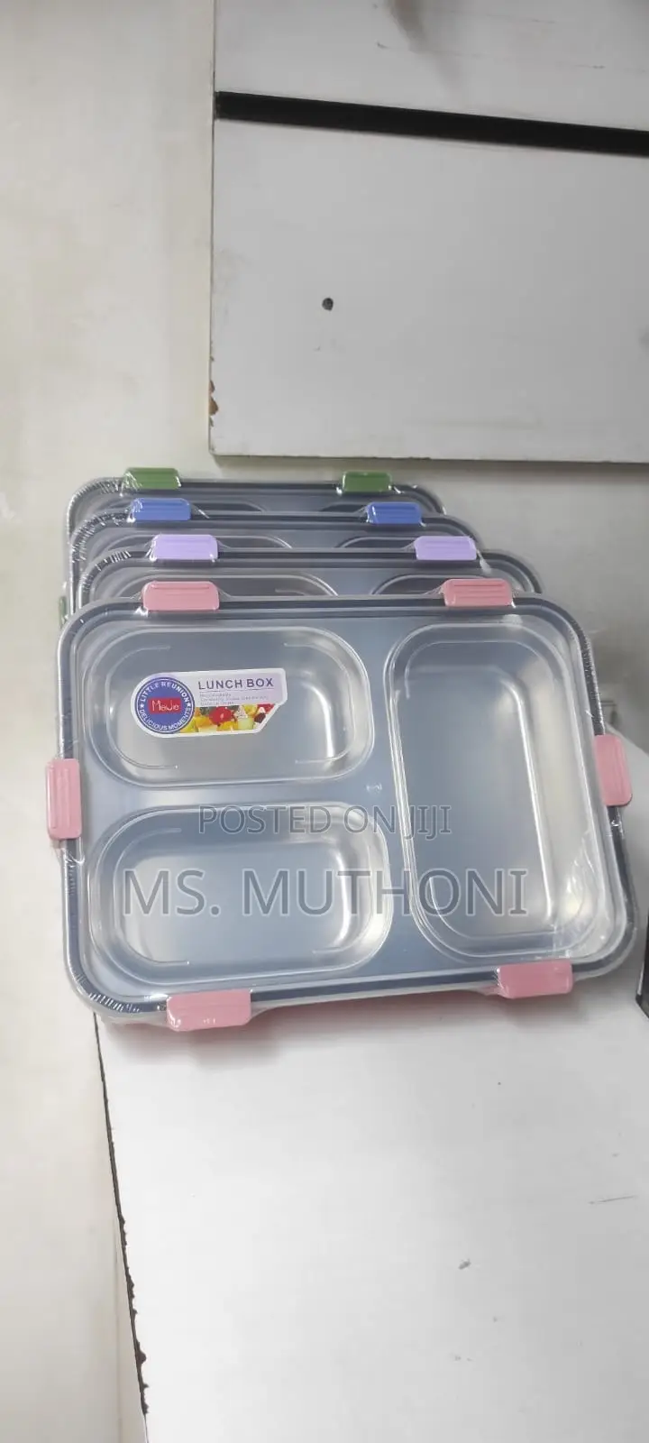 Modern Leak Proof 3 Grid Stainless Steel Insert Lunch Box