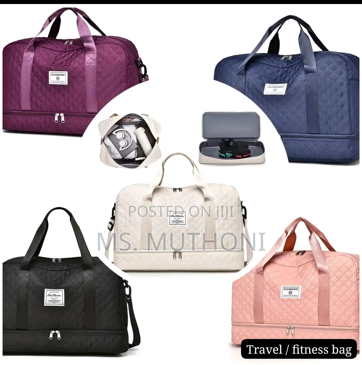 Casual Large Capacity Travel Duffel Bag With Shoe Compartment