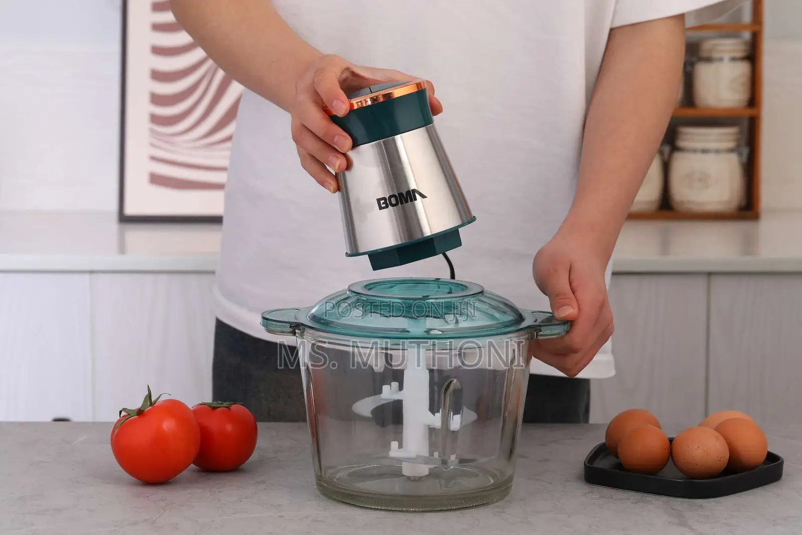 3l Glass Electric Food Chopper With 300w and 2-Speed Setting