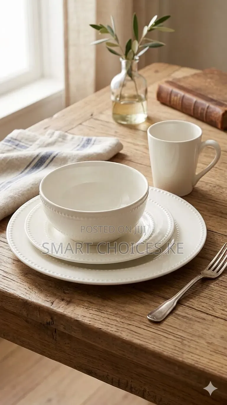 24pc Ceramic Dotted Dinner Set