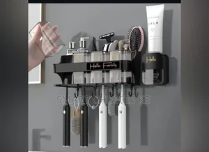 Toothbrush Holder /Toothpaste Dispenser With 4 Cups