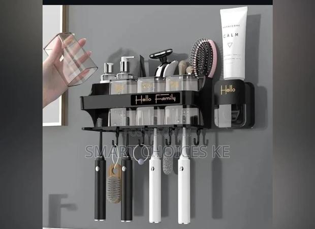 Toothbrush Holder /Toothpaste Dispenser With 4 Cups