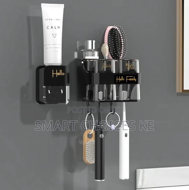 Toothbrush Holder /Toothpaste Dispenser With 4 Cups - thumbnail 2