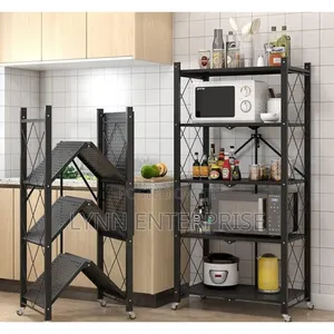 5 Tier Big Size Foldable Kitchen Rack With Wheels