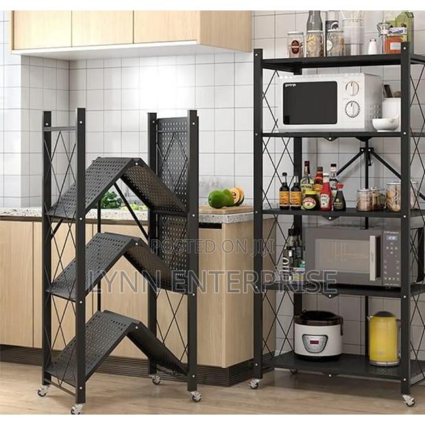 5 Tier Big Size Foldable Kitchen Rack With Wheels