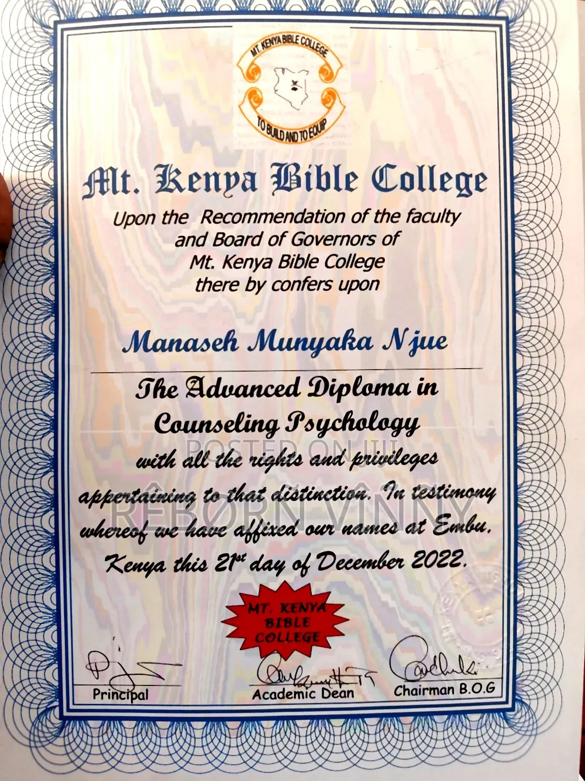 Manaseh Munyaka Njue