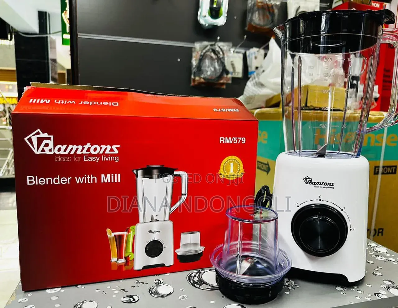 *Ramton Blender+Mill 1.5 Liters 2 Speed (Rm/579)*