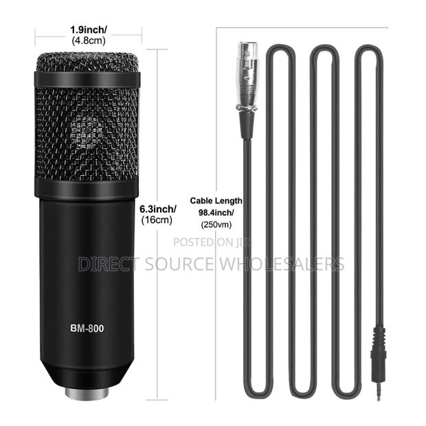 Bm800 Podcast Live Streaming Microphone With Stand Pop Filter - thumbnail 3