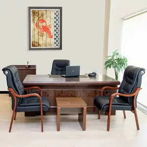 Office Desk; 1.8 Meters Executive Mahogany Desk in L Figure