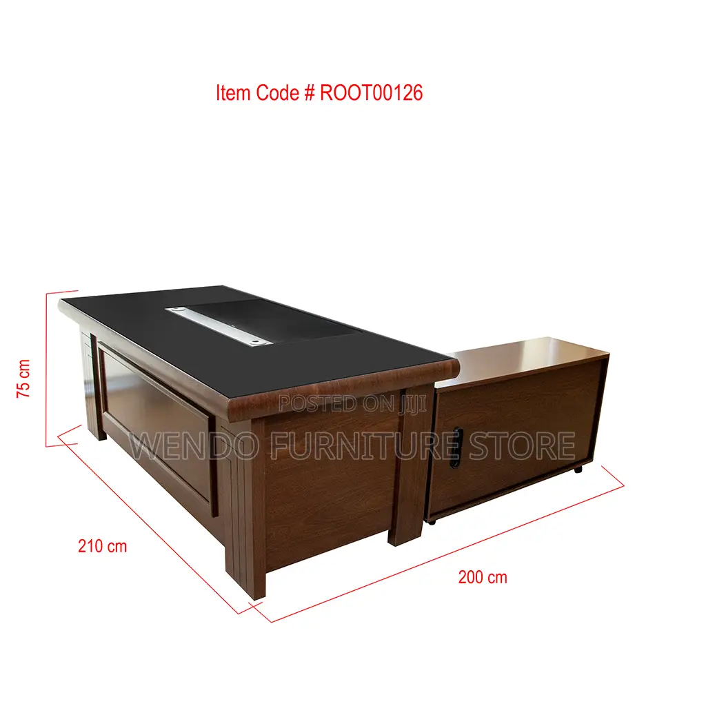 Office Desk; 1.8 Meters Executive Mahogany Desk in L Figure