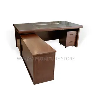 Office Desk; 1.8 Meters Executive Mahogany Desk in L Figure