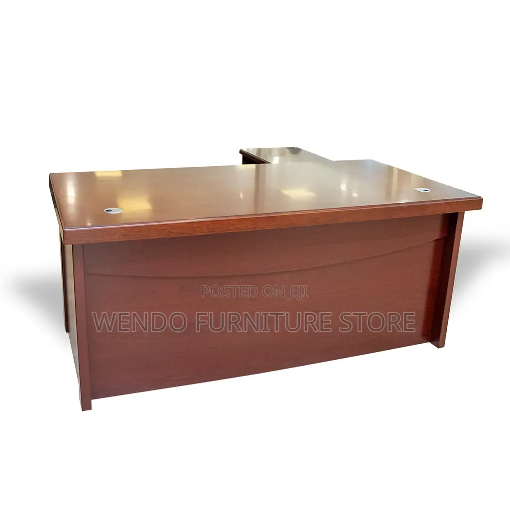 Office Desk; 1.4 Meters L Shape Executive Mahogany Mob7-O9 Desk