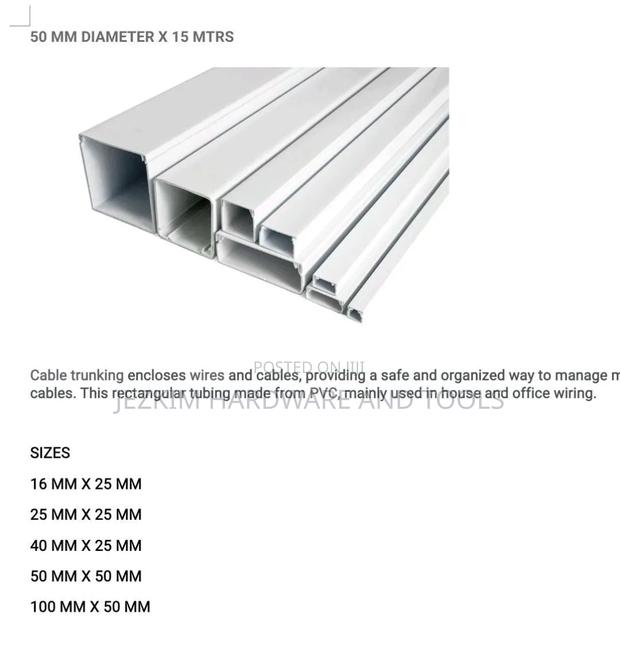 Trunking 25mm×16mm×2900,40mm×25mm×2900,50mm×50mm×2900,100mm×50mm×2900