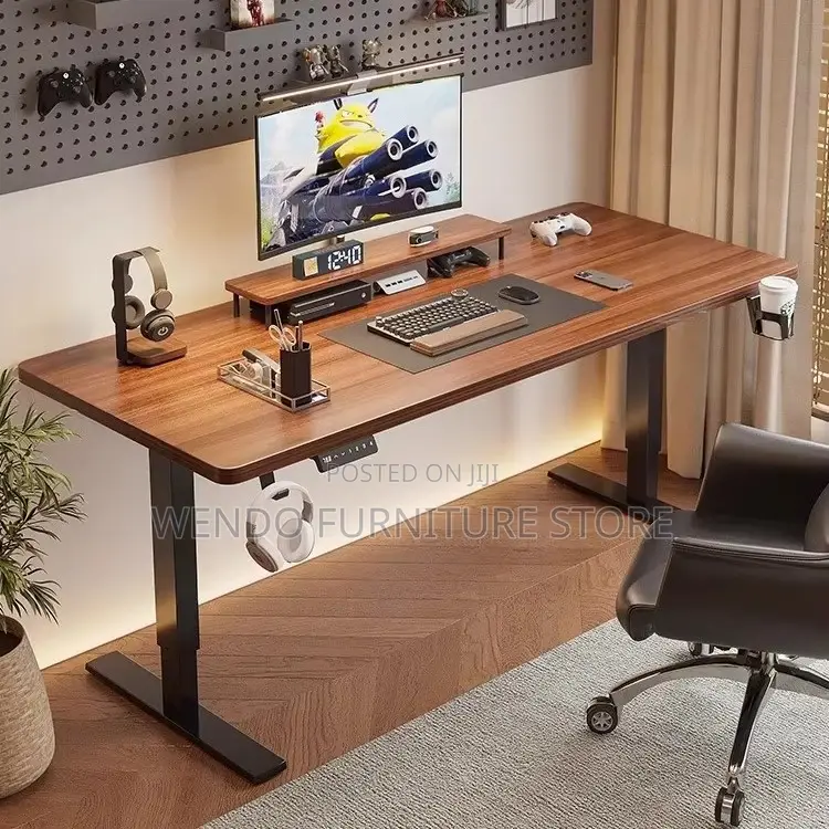 Office Desk; 1.4 Meters Electric Desk With Sit Stand Height