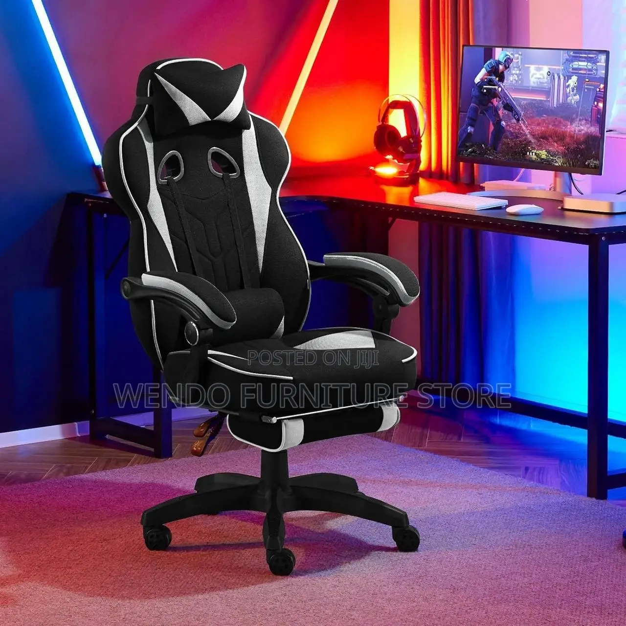 Office Chairs; Fabric Ergonomic Adjustable Streaming Home Gaming Seat