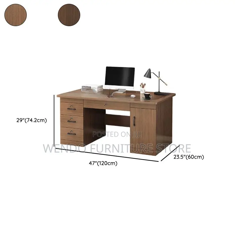 Home Desks; 1.4 Meters Executive Desk With Lockable Storage Drawers