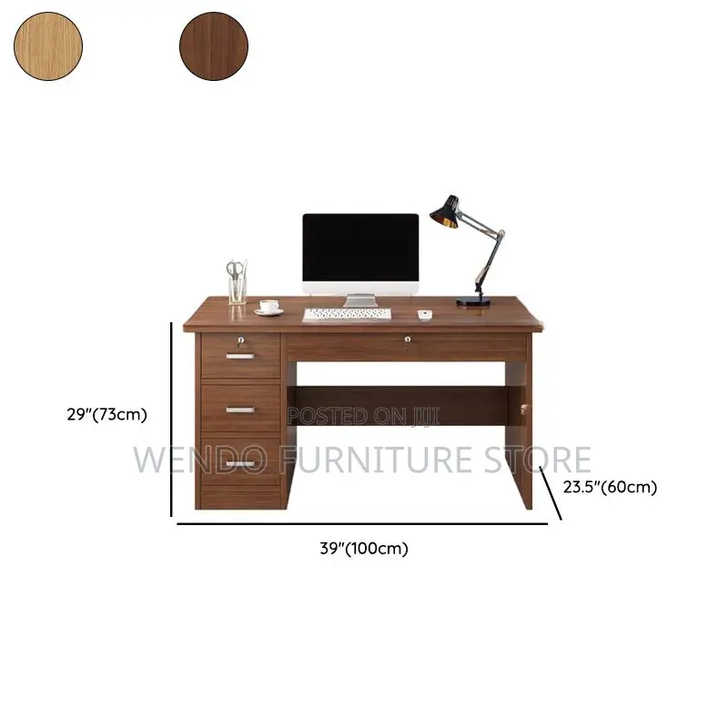 Home Desks; 1.4 Meters Executive Desk With Lockable Storage Drawers