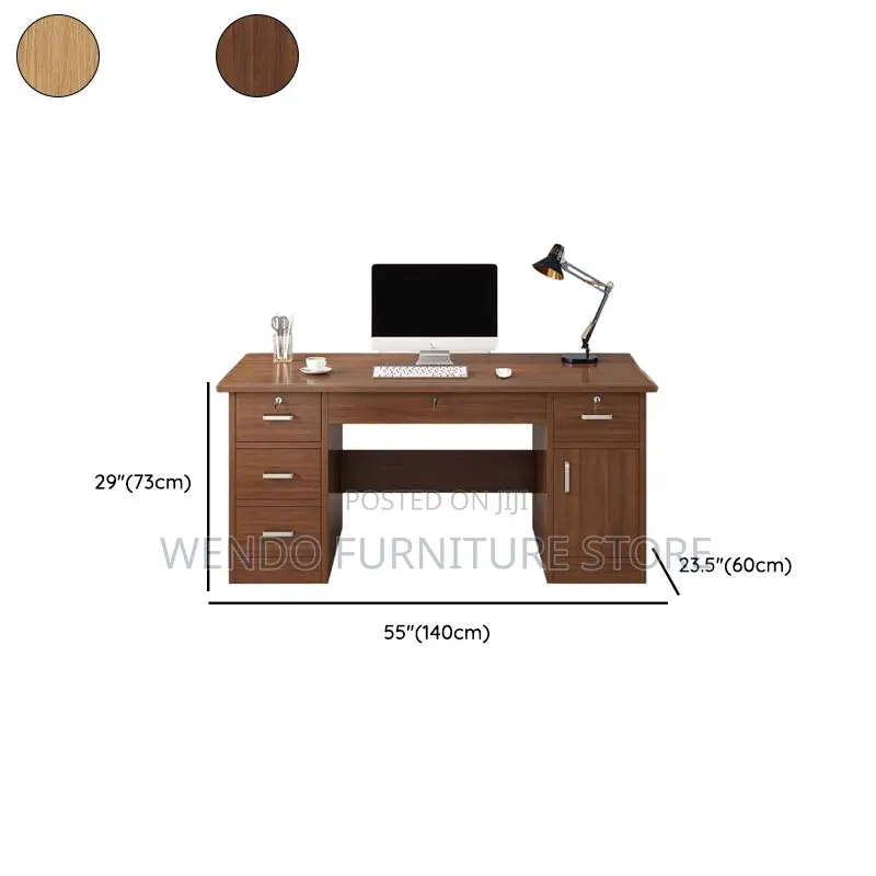 Home Desks; 1.4 Meters Executive Desk With Lockable Storage Drawers