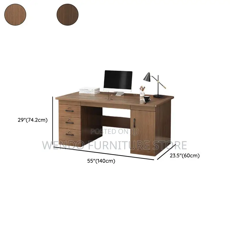 Home Desks; 1.4 Meters Executive Desk With Lockable Storage Drawers