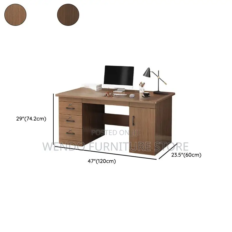 Home Desks; 1.4 Meters Executive Desk With Lockable Storage Drawers