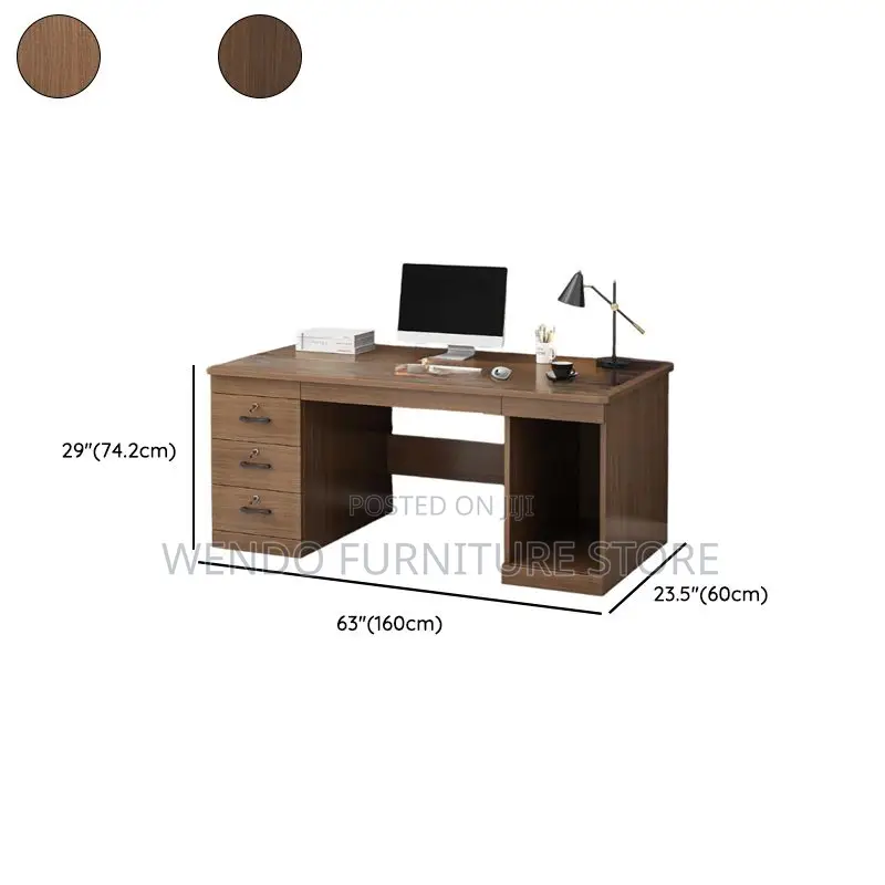 Home Desks; 1.4 Meters Executive Desk With Lockable Storage Drawers
