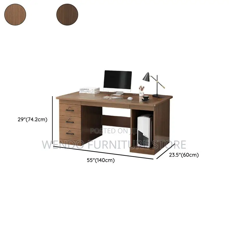 Home Desks; 1.4 Meters Executive Desk With Lockable Storage Drawers