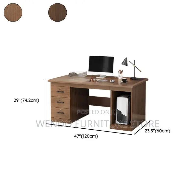 Home Desks; 1.4 Meters Executive Desk With Lockable Storage Drawers