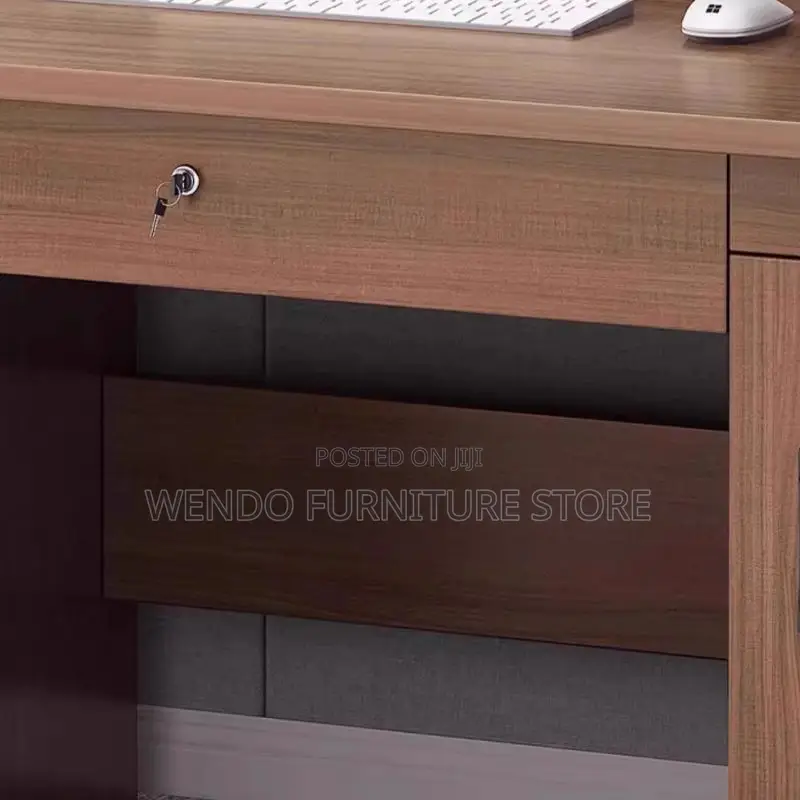 Home Desks; 1.4 Meters Executive Desk With Lockable Storage Drawers