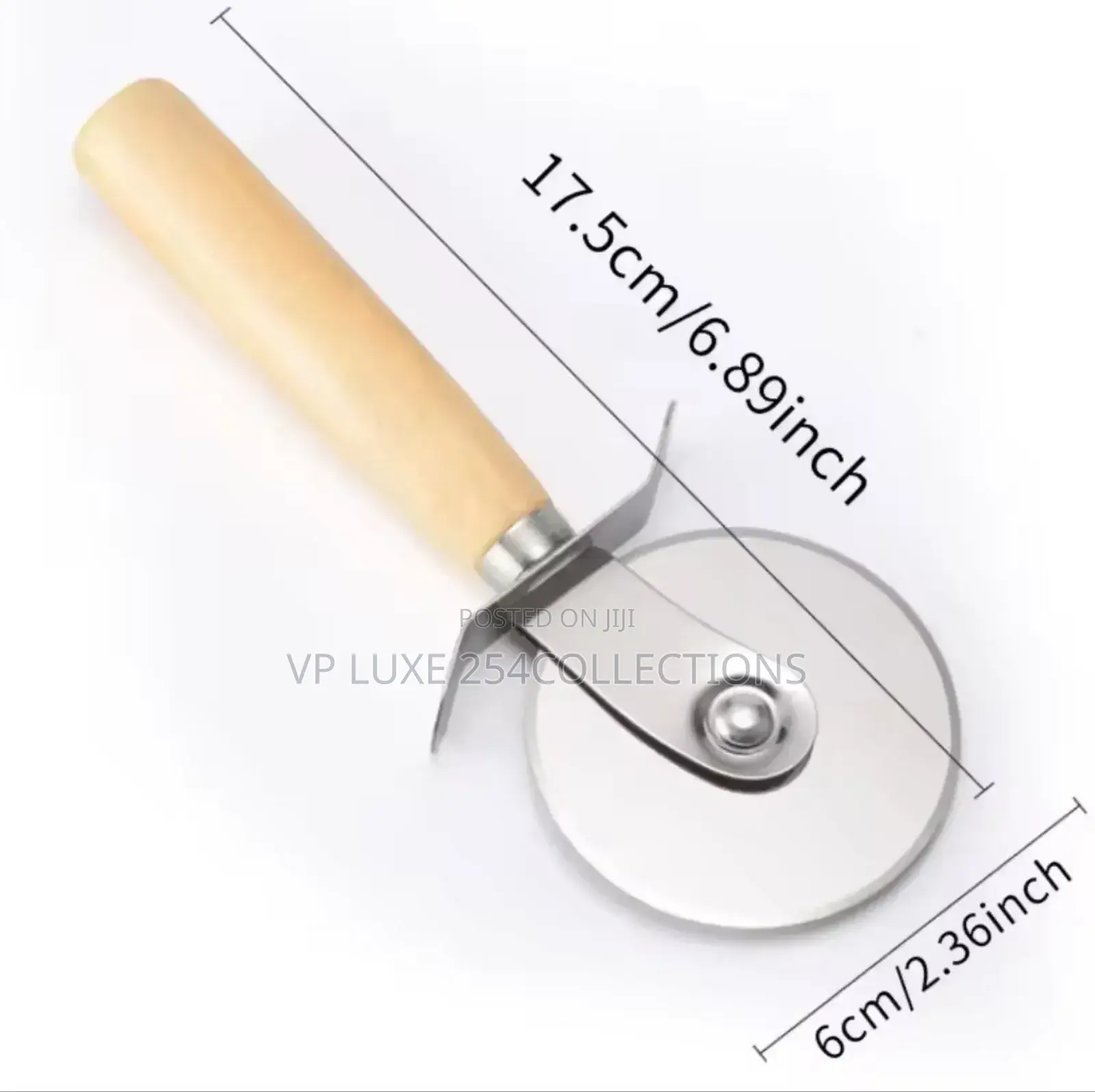 Stainless Steel Dough/Pizza Cutter With Bamboo Handle