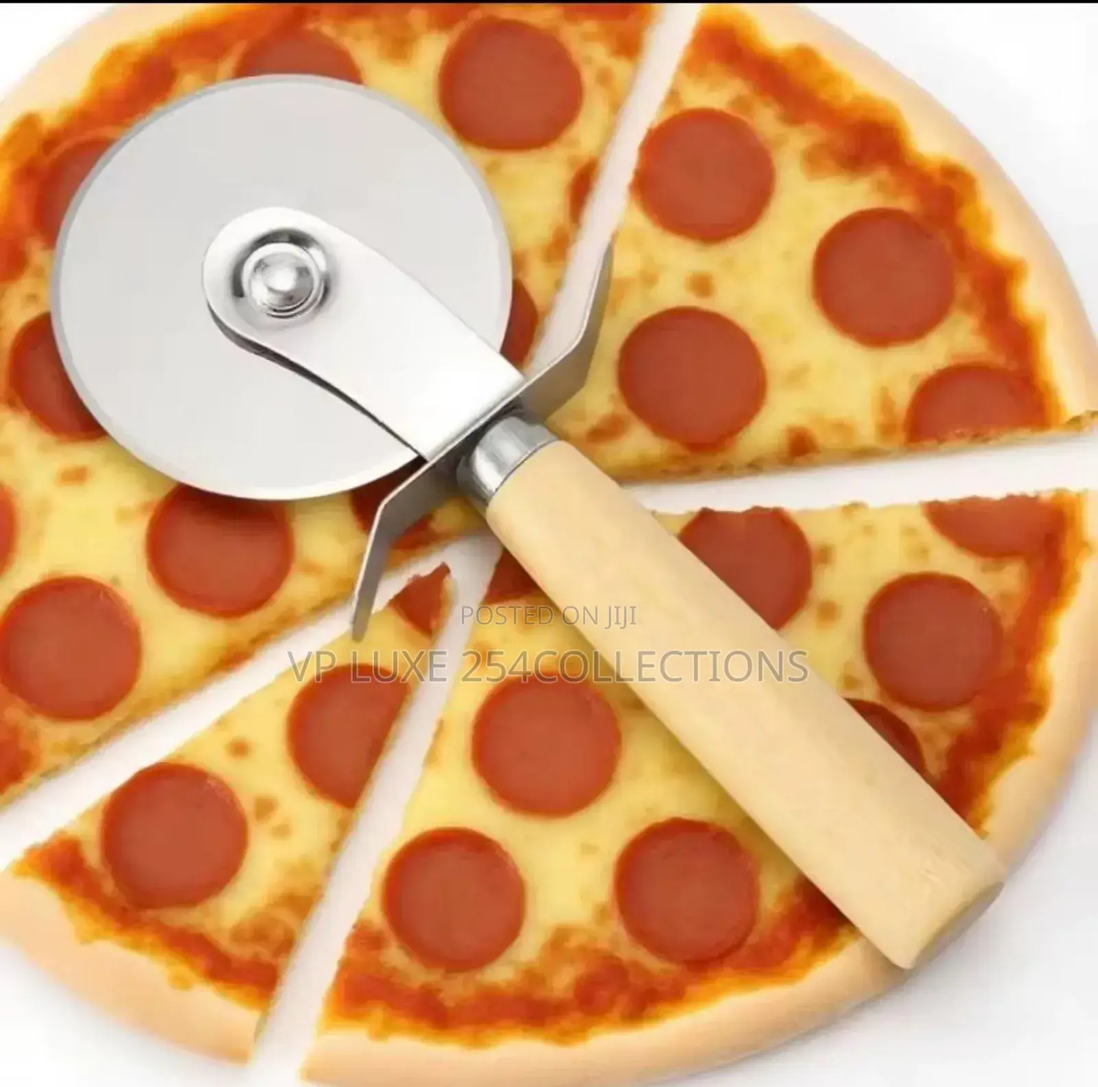 Stainless Steel Dough/Pizza Cutter With Bamboo Handle