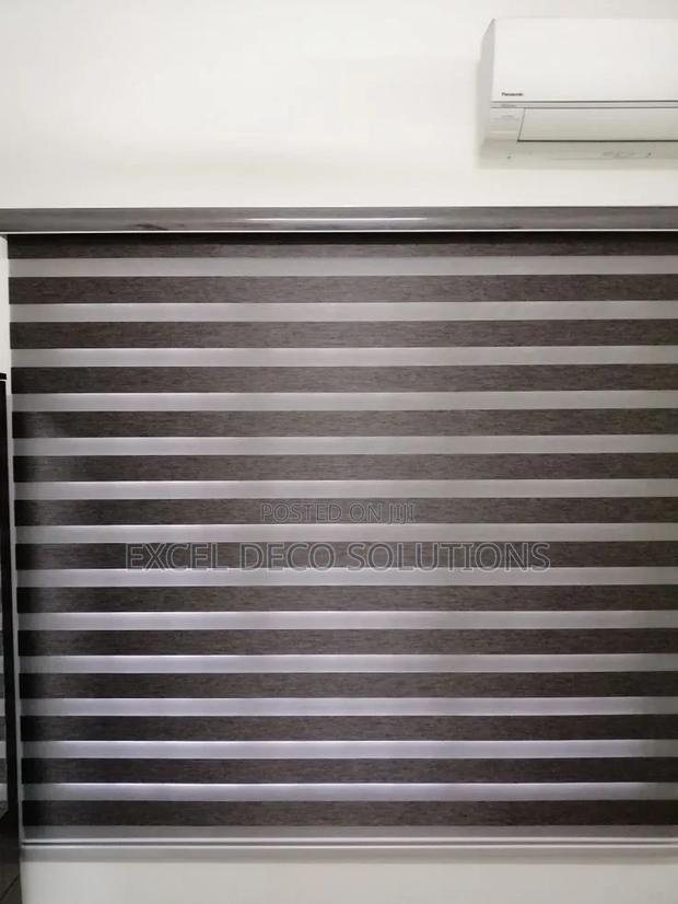 Kitchen Window Blinds | Moisture Resistant Zebra Roller Shades - main view