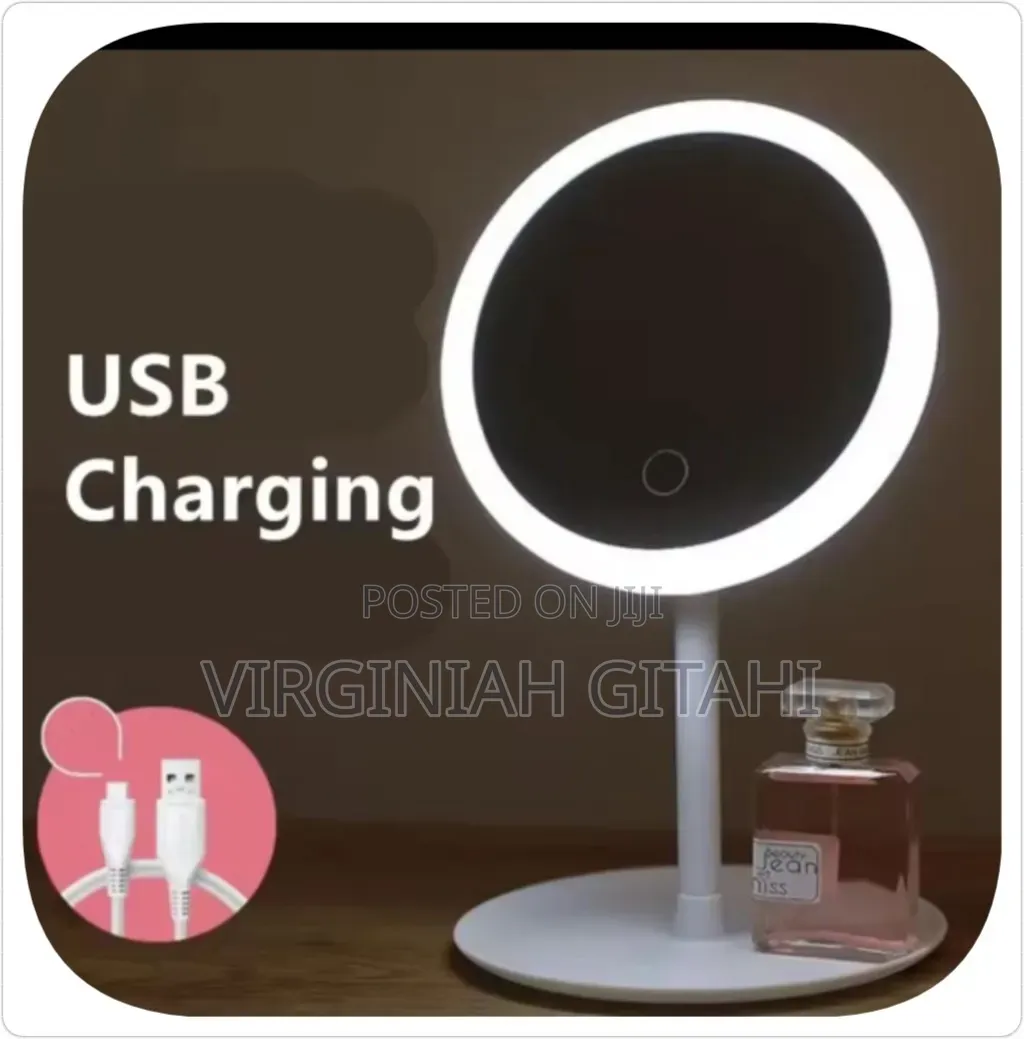 180 Degree Rotating Led Make Up Mirror Storage Tray*