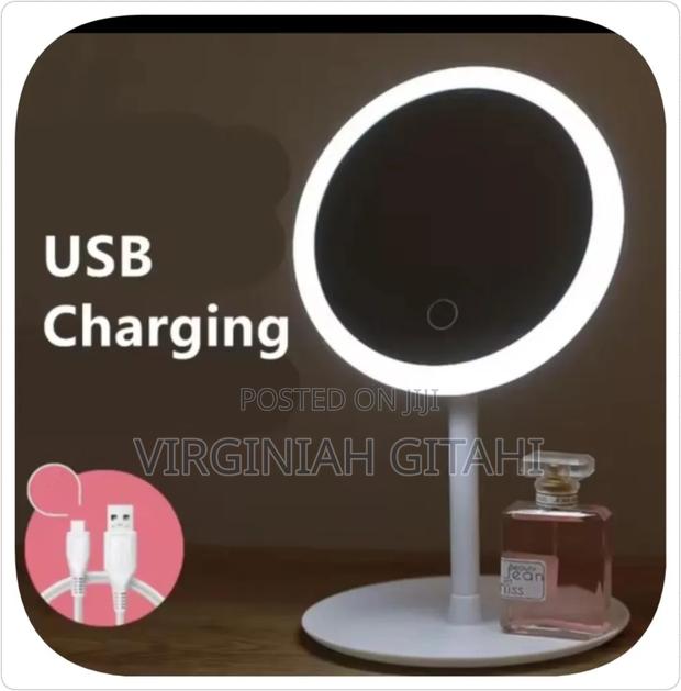 180 Degree Rotating Led Make Up Mirror Storage Tray*