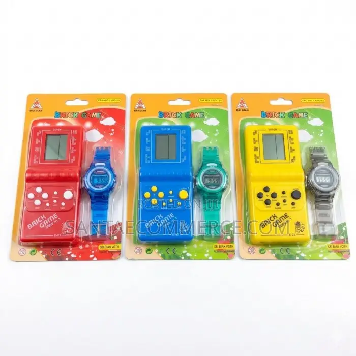 9999-in-1 Handheld Brick Game Toy With Wrist Watch