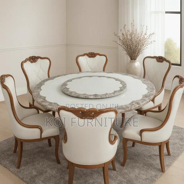Dinin Set; Six Seaters Royal Dining Set With Marble Top