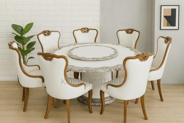 Dinin Set; Six Seaters Royal Dining Set With Marble Top - thumbnail 7