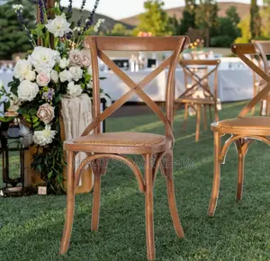Event Chair: Solid Wooden Cross Back Chair
