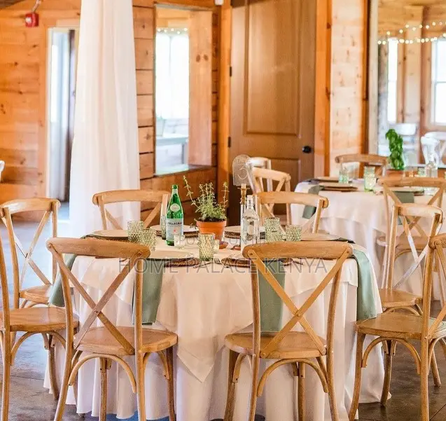 Event Chair: Solid Wooden Cross Back Chair