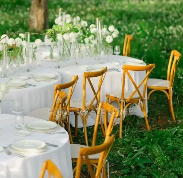 Event Chair: Solid Wooden Cross Back Chair
