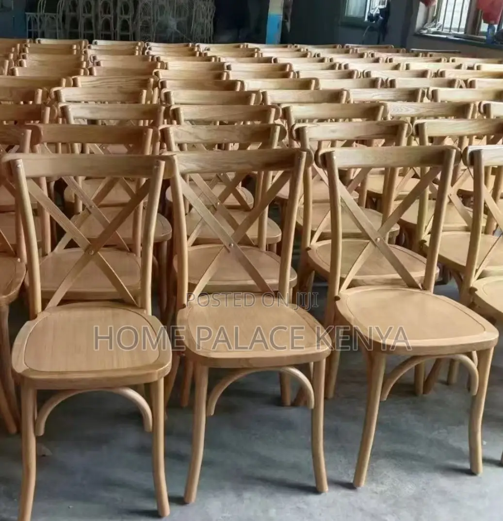 Event Chair: Solid Wooden Cross Back Chair