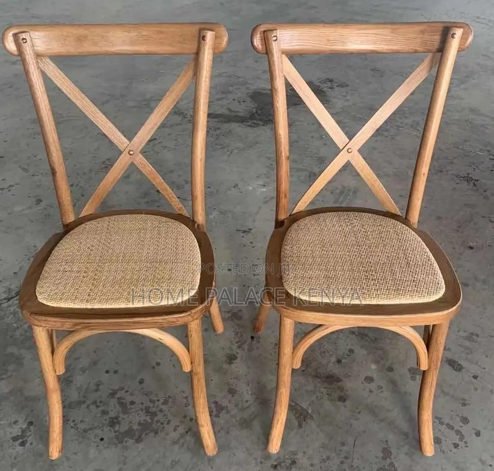 Event Chair: Solid Wooden Cross Back Chair