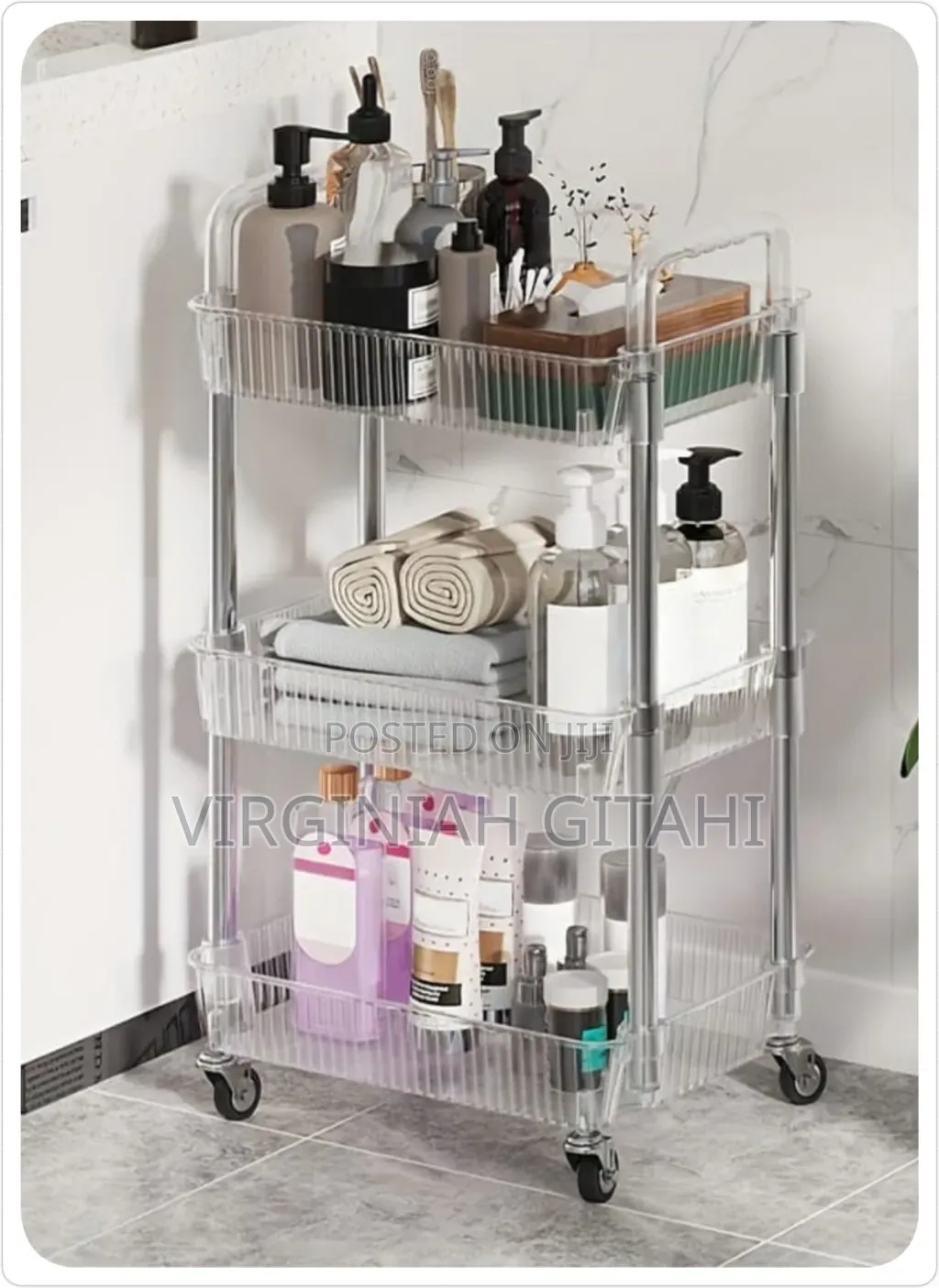 3 Layer Acrylic Trolley Rack