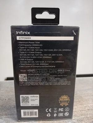 Infinix Gt Power 20000mah 55w Power Bank