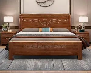 Mahogany Bed: Solid Wood King Size Bed,10inch Matress and 2nightstands