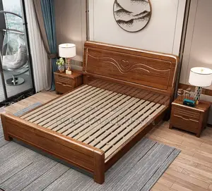 Mahogany Bed: Solid Wood King Size Bed,10inch Matress and 2nightstands
