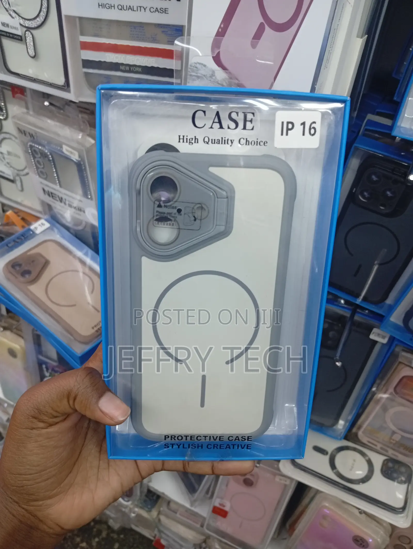 iPhone 16 Light Gray Border With a Clear, Transparent Back Panel Case