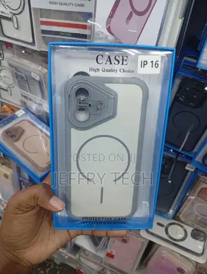 iPhone 16 Light Gray Border With a Clear, Transparent Back Panel Case