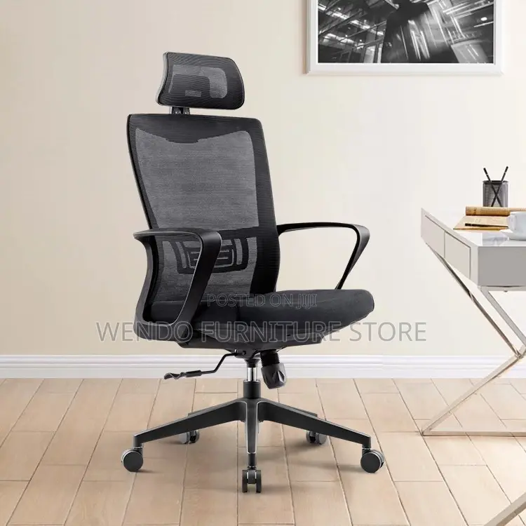 Office Chair : Black High-Back Ergonomic Office Chair
