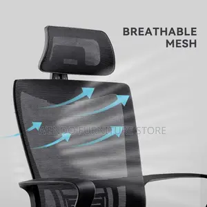 Office Chair : Black High-Back Ergonomic Office Chair